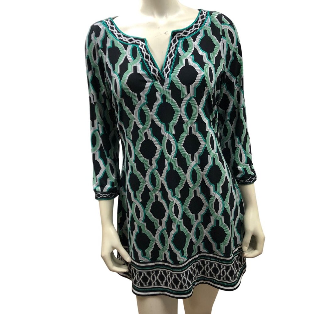 White House Black Market Geometric Print Tunic Dress Size M